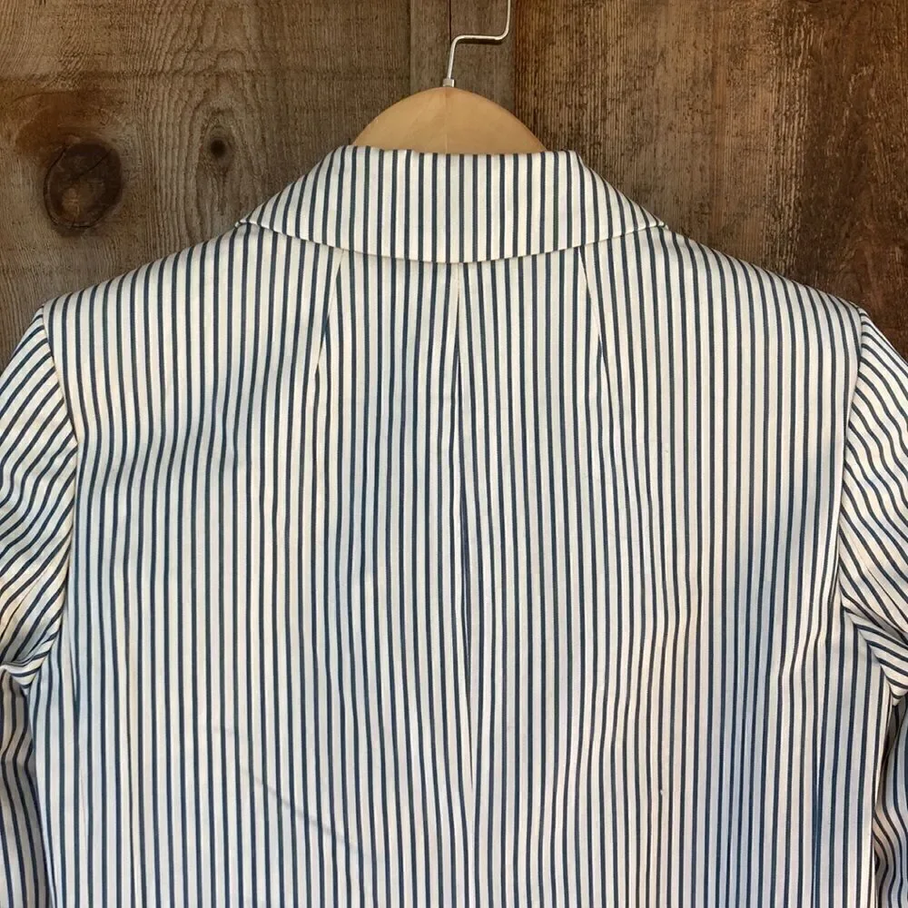 J. Crew Cotton Alfie Blazer in Striped Chino- Single Breasted Vintage Prep Style